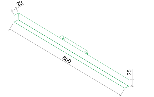 Светильник линейный трековый TRACK 23 20W, 3000-6000K.  с механическим CCT-переключателем