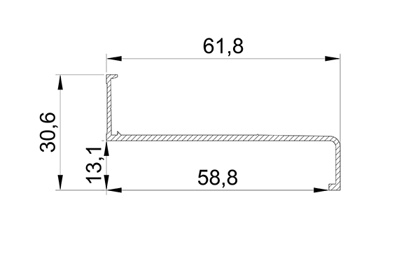 Профиль Lumfer Contact Plank (регулировка отступа) , 2м 