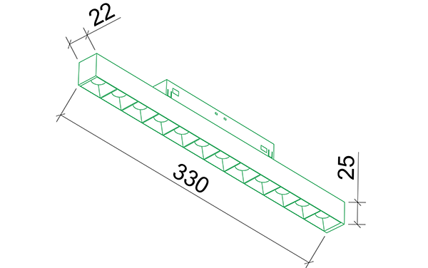 Светильник линейный трековый TRACK 23 18W, 3000-6000K.  с механическим CCT-переключателем
