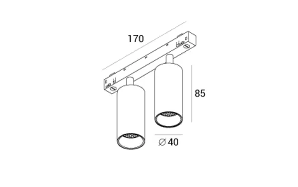 Светильник TWIN-SPOT LED 2х6W линза 36 °NO-DIM,  GRAFFIT