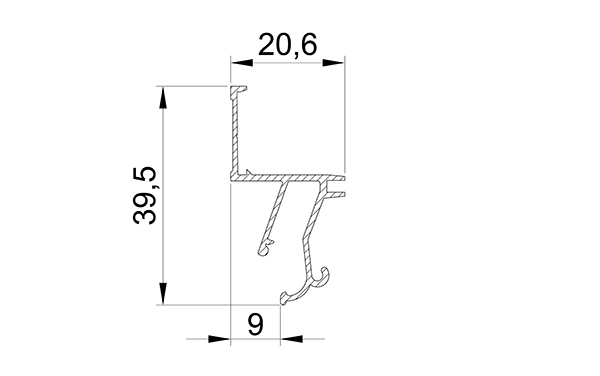 Профиль Lumfer Contact Dark теневое примыкание, 2м 