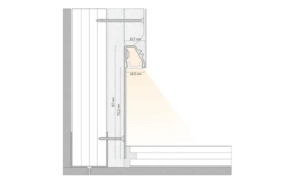 Профиль ПП90 теневой  плинтус с подсветкой  Fergipps, 2м 