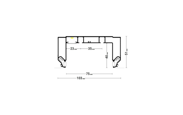 Карниз Flexy GARDINA2 05 (2 ряда) арт.3255  ЧЁРНЫЙ МАТОВЫЙ (2,2м)  *