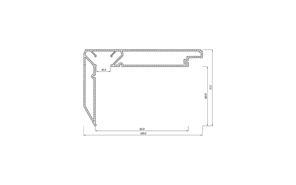 Профиль для скрытого карниза STANDART01 60 LED Flexy 