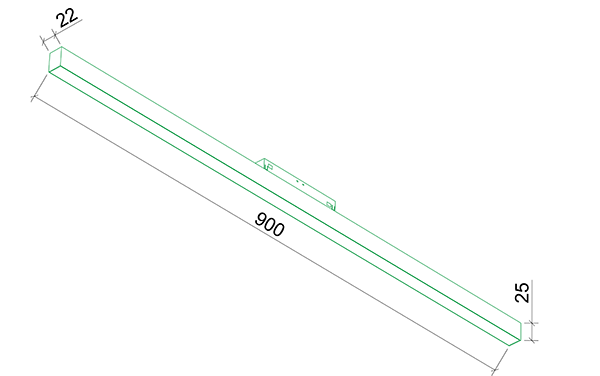 Светильник линейный трековый TRACK 23 30W, 3000-6000K.  с механическим CCT-переключателем