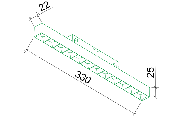 Светильник линейный трековый TRACK 23 18W, 3000-6000K.  с механическим CCT-переключателем