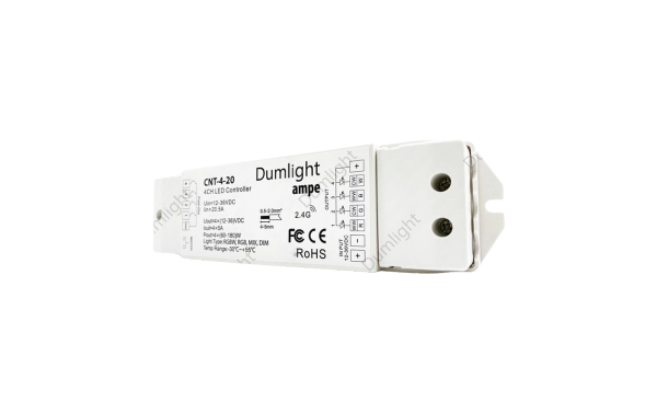 Контроллер Ampe CNT-4-20 RGB\RGBW\MIX\CCT\DIM 4CH*5A=20A , Dumlight