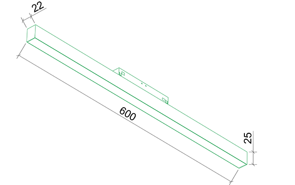 Светильник линейный трековый TRACK 23 20W, 3000-6000K.  с механическим CCT-переключателем