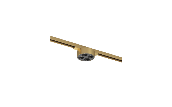 Cветильник трековый однофазный SHINE GRILL 6W DIM 3000K  латунь, Denkirs 