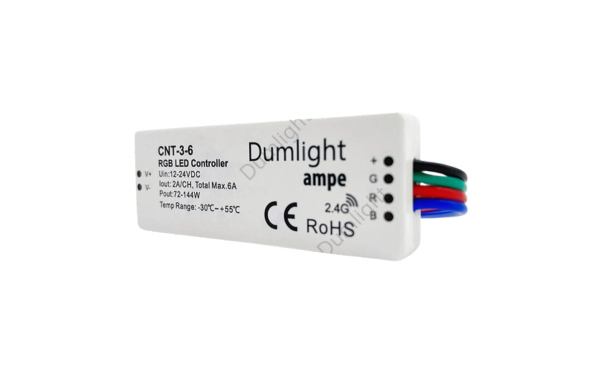 Контроллер Ampe CNT-3-6 3A, 6A, 3канала RGB\DIM 12-24vDC, Dumlight