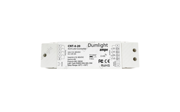 Контроллер Ampe CNT-4-20 RGB\RGBW\MIX\CCT\DIM 4CH*5A=20A , Dumlight